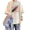 Trendy and niche short-sleeved T-shirts for men in summer, loose and large-sized American streetwear brand, half-sleeved base shirts for teenagers, cross-border Item Picture